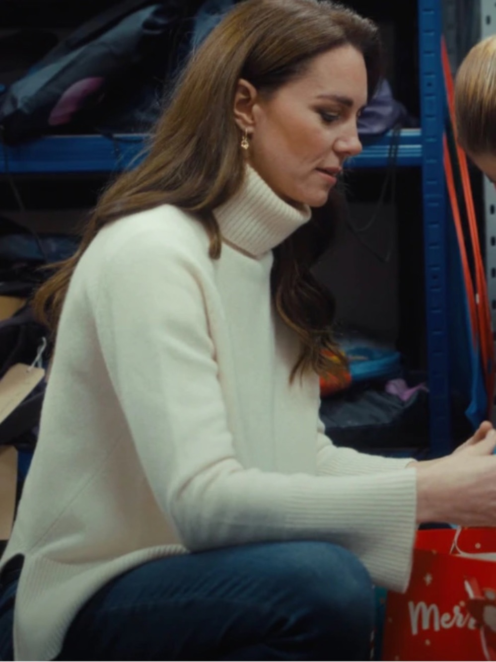 Reiss Edina Cream Ribbed Turtleneck Sweater